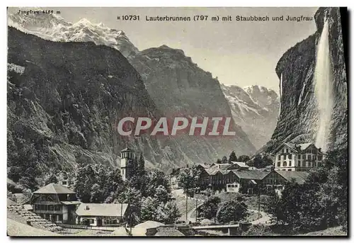 Cartes postales Lauterbrunnen Mit Staubbach Und Jungfrau