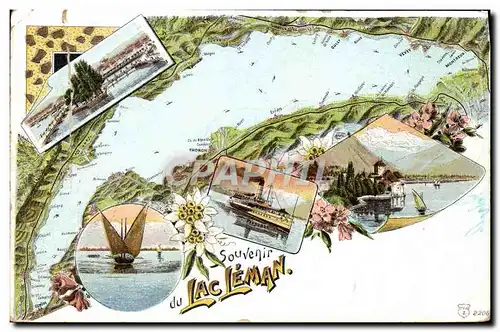 Cartes postales Souvenir Du Lac Leman