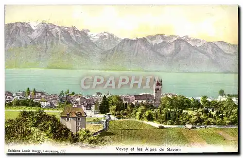 Cartes postales Vevey Et Les Alpes De Savoie