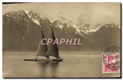 Cartes postales Barque lac Leman