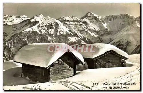 Moderne Karte Motiv Auf Braunwaldalp Mit Hausstockkette