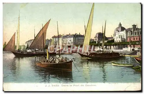 Cartes postales Dans Le Port De Geneve Bateaux