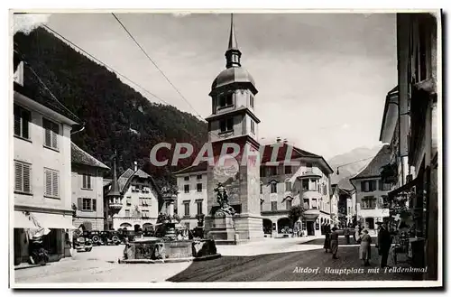 Cartes postales Altdorf Hauptplatz Mit Telldenkmal