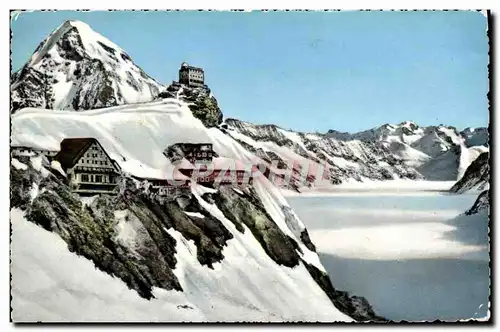 Moderne Karte Jungfraujoch Monch Und Aletschgletscher