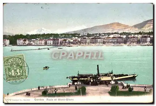 Cartes postales Geneve Rade Et Mont Blanc Bateau