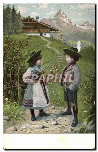 Cartes postales Suisse Enfants Folklore