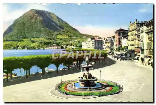 Cartes postales moderne Lugano Quai E Monte Salvatore