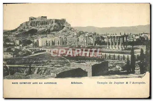 Cartes postales Athenes Temple De Jupiter & l'Acropole