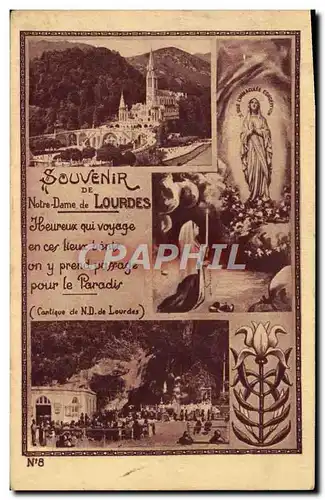 Cartes postales Souvenir De Notre Dame De Lourdes