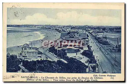 Ansichtskarte AK Saint Malo La Chaussee Du Sillon Vue Prise Du Donjon Du Chateau