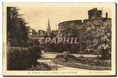 Ansichtskarte AK St Malo Jardin Du Chateau Et Tour Des Dames