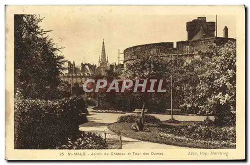 Cartes postales St Malo Jardin Du Chateau Et Tour Des Dames