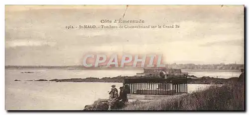 Ansichtskarte AK Cote d&#39Emeraude St Malo Tombeau De Chateaubriand Sur Le Grand Be