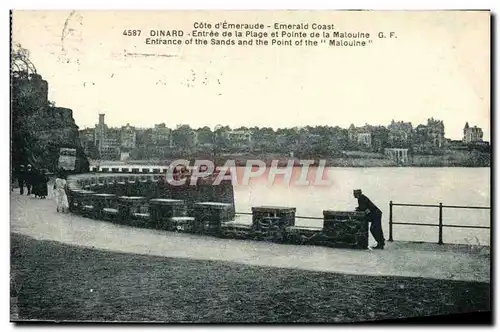 Cartes postales Dinard Entree De La Plage Et Pointe De Malouine