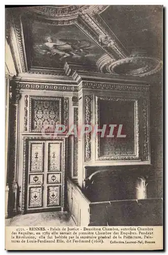 Cartes postales Rennes Palais De Justice Deuxieme Chambre autrefois Chambre des requetes