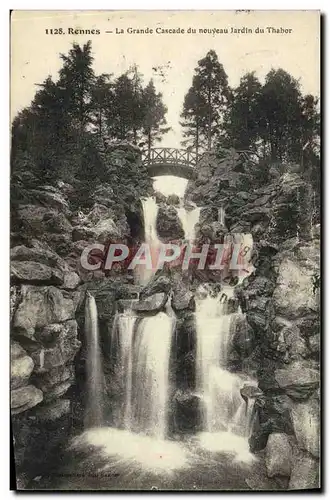 Ansichtskarte AK Rennes La Grande Cascade Du Nouveau Jardin Du Thabor