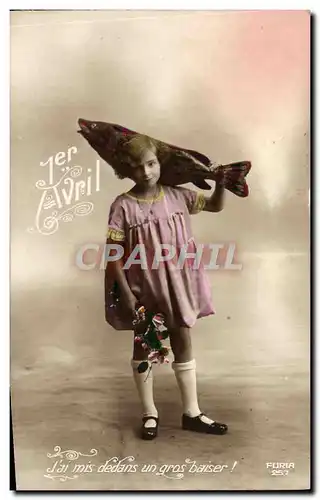 Cartes postales Fantaisie Enfant Poisson