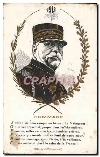 Ansichtskarte AK Fantaisie Hommage Joffre Militaria