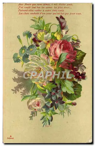 Cartes postales Fantaisie Fleurs