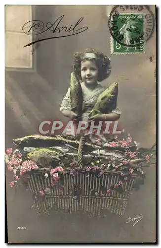 Cartes postales Fantaisie Enfant Poissons