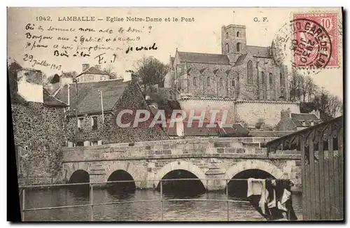 Ansichtskarte AK Lamballe Eglise Notre Dame et le pont