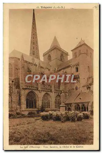 Cartes postales Treguier La tour d'Hastings Tour Sanetus la fleche et le cloitre