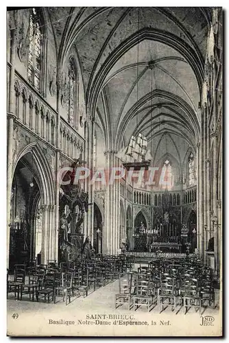 Ansichtskarte AK Saint Brieuc Basilique Notre Dame d&#39Esperance La nef