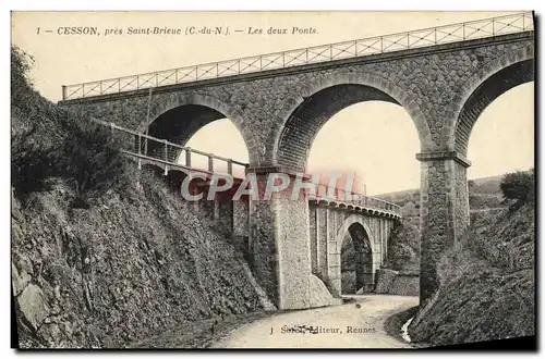 Ansichtskarte AK Cesson Pres Saint Brieuc les deux ponts