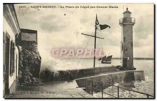 Ansichtskarte AK Saint Brieuc Le Phare du Legue Par Grande Maree