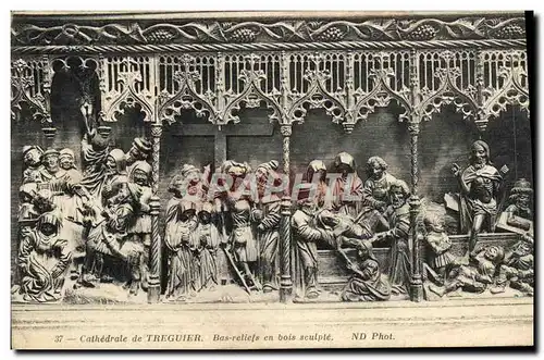 Cartes postales Treguier Cathedrale Bas reliels en Bois