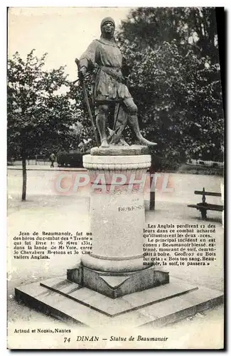 Cartes postales Dinan Statue de Beaumanoir