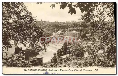 Cartes postales Perros Guirec Un Coin de la Plage de Trestraou