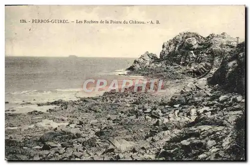 Ansichtskarte AK Perros Guirec Les Rochers de la Pointe du Chateau