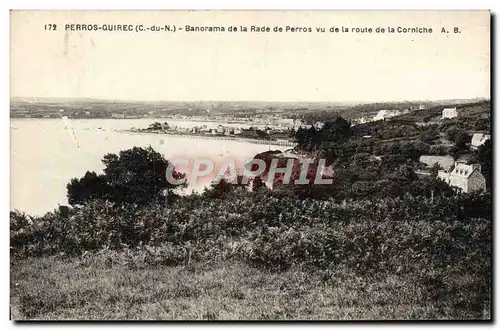 Ansichtskarte AK Perros Guirec Banorama de la Rade de Perros vu d ela route de la Corniche Panorama