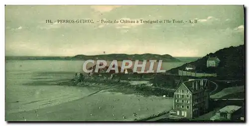 Cartes postales Perros Guirec Pointe du Chateau a Trestignel et l&#39ile Tome