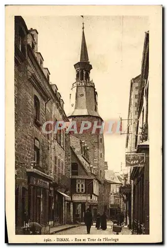 Cartes postales Dinan Rue et Tour de L&#39Horloge