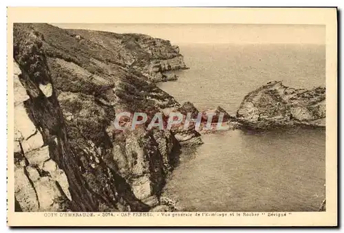 Cartes postales Cap Frehel Vue Generale de L&#39Ermitage et le rocher Sevigne