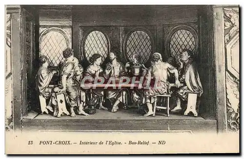 Cartes postales Pont Croix Interieur de L'Eglise Bas Relief