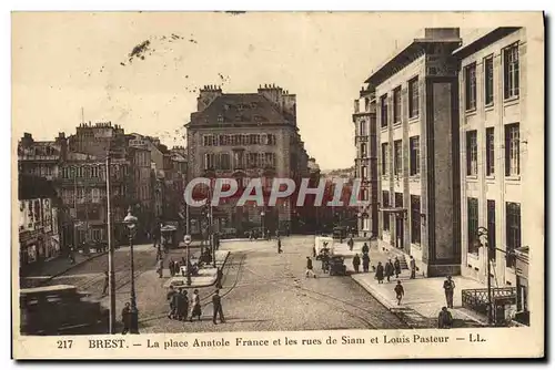 Ansichtskarte AK Brest La place Anatole France et les Rues De Siam et Louis Pasteur