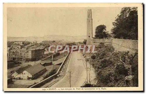 Cartes postales Brest Les Rampes du Port de Commerce et la Rade