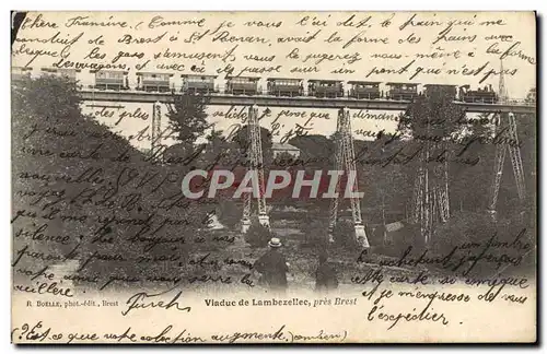 Cartes postales Viaduc de Lambezellec Pres Brest Train