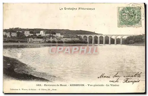 Cartes postales Environs de Brest Kerhuon Vue generale Le viaduc