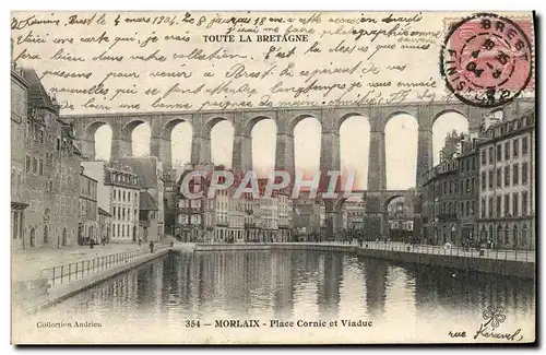 Ansichtskarte AK Morlaix Place Cornic et Viaduc