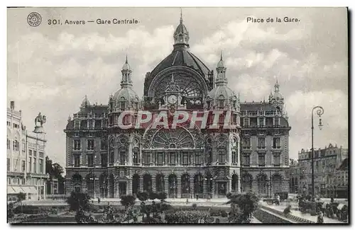 Cartes postales Anvers Gare Centrale Place de la Gare