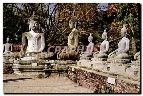 Moderne Karte Thailande Buddha statues Yai Chai Mongkoi Ayudhya