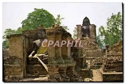 Cartes postales moderne Thailande A buddha statue Wat Mahathat Sukhotai Province