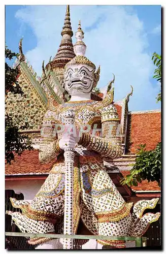 Moderne Karte Thailande Gaint Guardian at the Temple of Dawn Bangkok