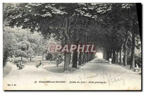 Cartes postales Chalons Sur Marne Jardin du Jard Allee Principale