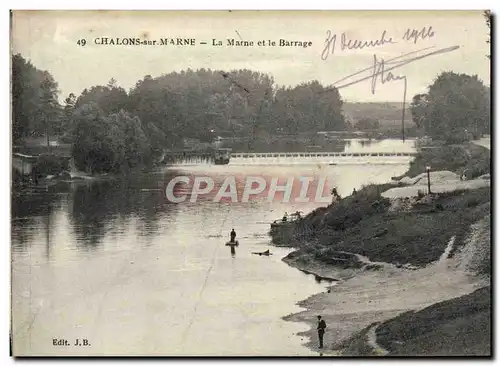 Ansichtskarte AK Chalons Sur Marne La Marne et le Barrage