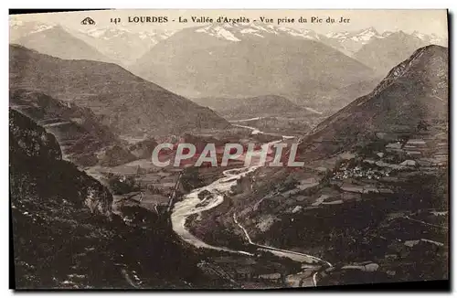 Ansichtskarte AK Lourdes La Vallee d&#39Argeles Vue Prise du Pic du Jer